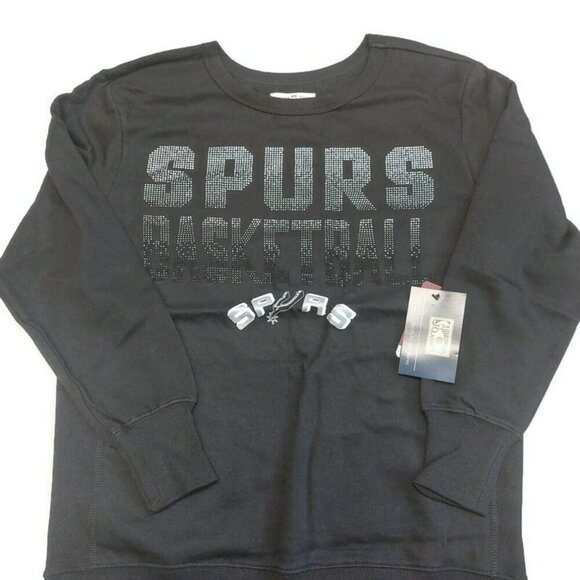 NBA San Antonio Spurs Showtime Pull Over Sweater Womens Size S GIII 4 Her Black - Picture 6 of 6